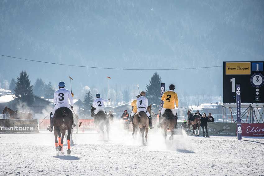 Snow Polo Spieler in Schneelandschaft Kitzbühel