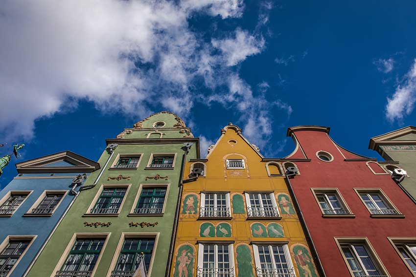 Lange Gasse mit Giebelhäuser in Danzig